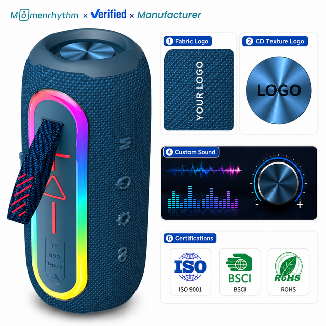 Rechargeable Waterproof Outdoor Speaker Custom Box With Private Label Logo FM Music Play Durable Housing for Bulk Orders