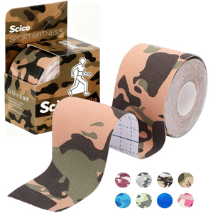 Rubans élastiques de kinésiologie camouflage athlétique imperméables personnalisés pour l'exercice, le sport et la récupération des blessures - Product Image 1