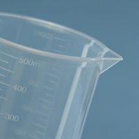 Bécher en plastique réutilisable de qualité alimentaire avec couvercle à joint sécurisé pour le test en lot de crèmes cosmétiques