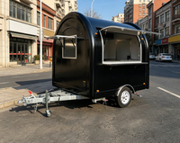 Gebogen glasvezel mobiele foodtrailer met enkele as, op maat gemaakte ijscoupes- en fruitsapbar, straatvoedselverkoopwagen