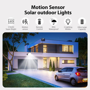 Outdoor Solar Lamp 172led <strong>3</strong>-mode Motion <strong>Sensor</strong> Outdoor Lamp with Remote Control IP65 Waterproof LED Solar Lamp for Garden Garage - Product Image 4