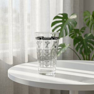 Verre à mélanger les cocktails avec recettes, shaker à cocktails en verre, verre doseur, verre à mélanger les boissons, outil de bar pour la maison et la restauration - Product Image 1