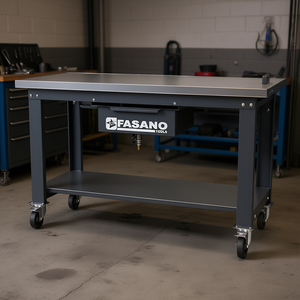 Banc de travail Fasano Tools 48 po x 30 po avec plateau en acier, tiroir et étagère pour équipement de réparation de carrosserie - Product Image 3