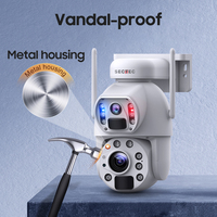 Caméra solaire Sectec 3K 6MP 4G à double objectif, caméra CCTV extérieure PTZ, caméra dôme rapide, capteur de détection plus grand, double objectif, zoom 20X