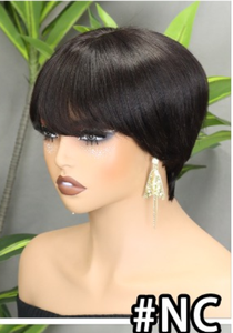 Perruque courte en cheveux humains FH pour femmes, coupe pixie, sans colle, fabriquée à la machine, 4 couleurs - Product Image 3