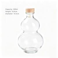 Bouteille en verre transparente en forme de gourde avec bouchon en polymère, carafe de qualité supérieure pour boissons et stockage