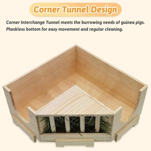 Cama para Gatos Portátil de Madera Natural, Jaula para Mascotas para Cobayas y Chinchillas con Ventana de Observación, Plataforma con Diseño Transpirable - Product Image 4