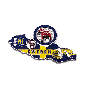 Kişiselleştirilmiş altın kaplama Gotland Wappen buzdolabı mıknatısı İsveç keçi İsveç turistik hediyelik - Product Image 5