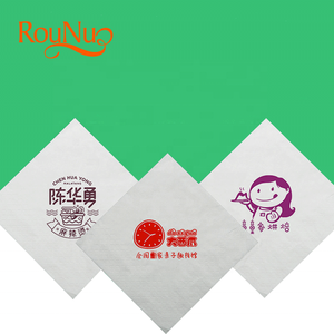 Rounuo geprägte abendessen serviette papier, individuell bedruckte logo, weiß, 100% holz zellstoff, 2 lagen - Product Image 2