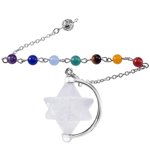 Natural Crystal Healing <strong>Stone</strong> Merkabah Pendant Reiki Gemstone Green Aventurine <strong>Jade</strong> <strong>Stone</strong> <strong>Black</strong> Obsidian Wicca Pendulum Dowsing - Product Image 2