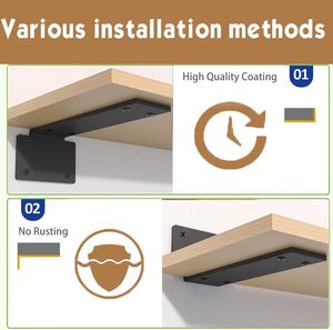 6 Inch Heavy Duty Floating <strong>L</strong> Shelf <strong>Bracket</strong> Invisible Triangle <strong>Bracket</strong> Hidden <strong>for</strong> <strong>Shelves</strong> Support - Product Image 3