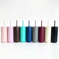 Tasse à café moderne de 450 ml (16 oz) en acier inoxydable 304, isolée sous vide, avec paille, anti-fuite, idéale pour un cadeau