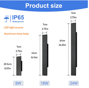 Lámpara <span class=keywords><strong>de</strong></span> Pared <span class=keywords><strong>LED</strong></span> Cuadrada Moderna, Impermeable, <span class=keywords><strong>de</strong></span> Aluminio, para Exteriores, Negra y Blanca, 6W 18W - Product Image 2