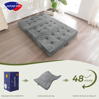 Lit pliant moderne en tissu souple à trois sections, sans armature, avec matelas en mousse à mémoire de forme, taille Queen, vente en gros