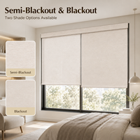 Stores enrouleurs électriques sur mesure à couverture intégrale, stores occultants en polyester, contrôle via APP/Google Home, design moderne et minimaliste pour