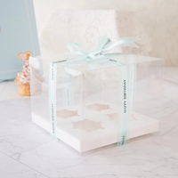 Lot de 4 boîtes de Cupcake en plastique transparent, emballage pour boulanger, blanc, 40 pièces