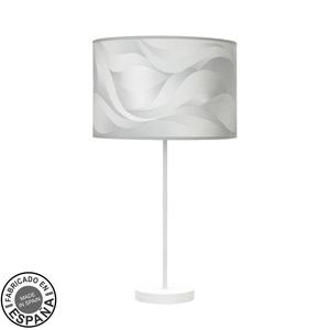 Lampada da tavolo bianca e grigia, attacco E27, dimensioni 63x30x30 cm, ideale per decorare gli spazi e fornire luce - Product Image 1