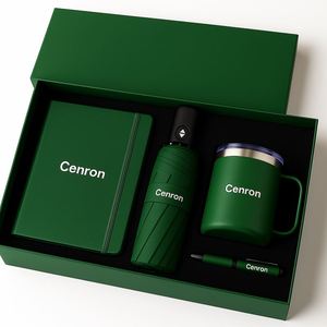 Set de Regalo 4 en 1 con Logotipo Personalizado: Cuaderno A5, Taza Aislada, Paraguas Automático y Bolígrafo Metálico |   Caja de Bienvenida Ejecutiva - Product Image 4