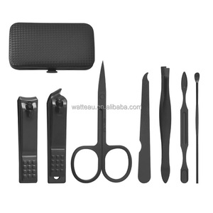 7pc professionale di alta qualità in acciaio inox Manicure Pedicure Set classico nero All-in-One <span class=keywords><strong>tagliaunghie</strong></span> per <span class=keywords><strong>piedi</strong></span> a mano - Product Image 2