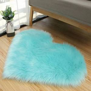 Fluffy đôi hình trái tim xù xì thảm mềm giả lông nhà phòng ngủ phòng khách nhà bếp lông sàn Mat Máy làm đống sang trọng - Product Image 3