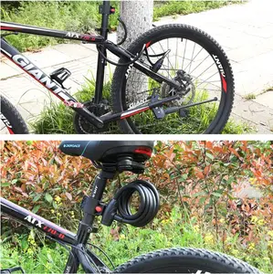 Multi-función de combinación código de bloqueo de bicicleta o inteligente bicicleta cerradura de cilindro con Cable de acero