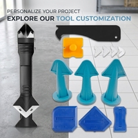 Herramienta de acabado 3 en 1 para sellador, herramientas de calafateo de silicona, raspador para eliminar juntas, removedor de calafateo, raspador angular para pegamento de vidrio