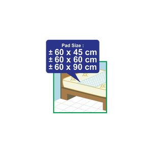 Protège-matelas jetable hygiénique Oto Underpad 60x60 avec couche supérieure douce et noyau absorbant puissant, garde le matelas propre, sec et confortable au quotidien. - Product Image 6