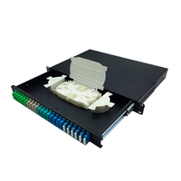 Boîtier de distribution de fibres optiques Unionfiber 1U 24 ports, panneau de brassage en métal pour montage en rack, SC LC FC ST pour FTTH Télécom OEM ODM