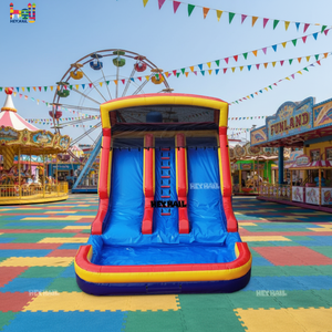 Precio de Fábrica al por Mayor: Tobogán Inflable Comercial de PVC de Doble Carril con Diseño de Olas para <span class=keywords><strong>Alquiler</strong></span> <span class=keywords><strong>en</strong></span> Fiestas - Product Image 1