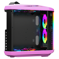 Boîtier d'ordinateur de bureau en plastique ATX entièrement transparent Internet Cafe E-Sports Gaming RGB Lighting Refroidissement par eau