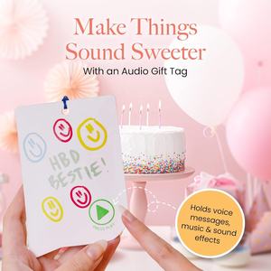 Étiquette de vœux audio avec enregistreur vocal <span class=keywords><strong>Carte</strong></span>-cadeau enregistrable avec lecture Enregistrez votre propre <span class=keywords><strong>carte</strong></span> de message pour <span class=keywords><strong>anniversaire</strong></span> - Product Image 3