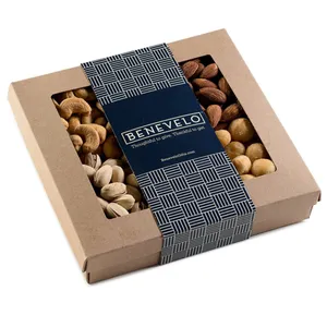 金箔哑光盒制造商定制印刷豪华透明窗盖纸板糕点枣巧克力礼品包装纸盒