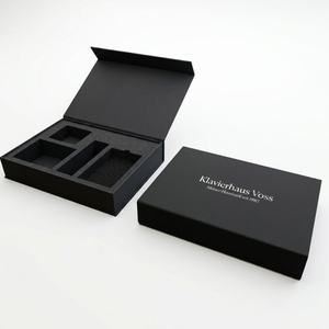 Custom <b>Large</b> Rigid Magnetic Folding <b>Gift</b> Packaging <b>Box</b> Matte Black Cardboard with Embossing and Lamination for Luxury <b>Gifts</b> - Product Image 1