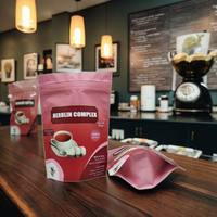 Pochette debout réutilisable auto-scellante avec logo imprimé personnalisé Sachets de tisane à fermeture éclair en plastique pour aliments