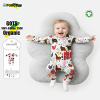 Ensemble barboteuse et pyjama pour bébé à imprimé canard personnalisable, vêtements de nuit unisexes pour tout-petits OEM, pyjamas en bambou de qualité supérieure pour nouveau-nés