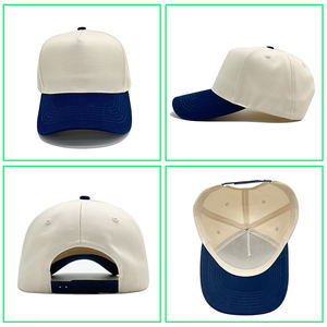 カスタムツートーンAフレームヴィンテージトラッカーハット5パネル構造100％コットン無地カーブブリムヴィンテージ野球帽メンズ用 - Product Image 3