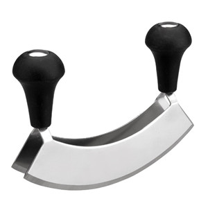 Tagliaverdure manuale doppio con lama curva in acciaio inossidabile per tritare e affettare in modo efficiente - Product Image 1