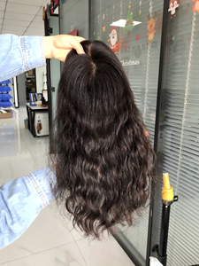 Tcutting toolsewnmgality Trinh Nữ tóc con người tóc giả tóc con người Topper tóc giả phụ nữ sang trọng 1 mảnh lụa cơ sở đóng cửa Ấn Độ tóc - Product Image 2