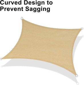 Voile <span class=keywords><strong>d</strong></span>'ombrage rectangulaire LOVE STORY 12' x 16' en HDPE, protection UV, pour patio extérieur, jardin, arrière-cour, couleur sable (tailles personnalisées) - Product Image 6