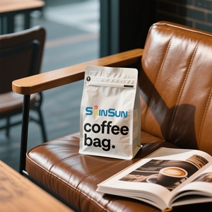 ถุงกาแฟแบบมีวาล์วและซิปล็อค พิมพ์โลโก้ได้ตามต้องการ ถุงบรรจุภัณฑ์ชา PE แบบก้นแบน สำหรับธุรกิจขนาดเล็ก - Product Image 3