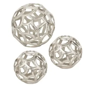 Decoratieve Metalen Bal Home Hotel Decoratie Luxe Metalen Aluminium Bal Grijze Kleur Afgewerkt Voor Home Hotel Decor