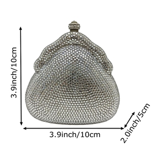 Women Shimmering Rhinestones <b>Clutch</b> Purse Vintage Round Crystals Evening Bag Shoulder Bag for <b>Wedding</b> Gala Travel - Product Image 2