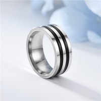 Bague en acier inoxydable noir émaillé pour homme, style rétro, tendance, pour mariage et fiançailles, bijoux très demandés