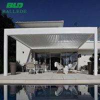 Pergola intelligente en aluminium, motorisée, à lames orientables, toit résistant aux intempéries, gazebo bioclimatique sur mesure, pavillon