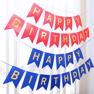 Bannière de décoration en papier pour fête d'anniversaire, 1 pièce, banderole <span class=keywords><strong>HB</strong></span> - Product Image 2