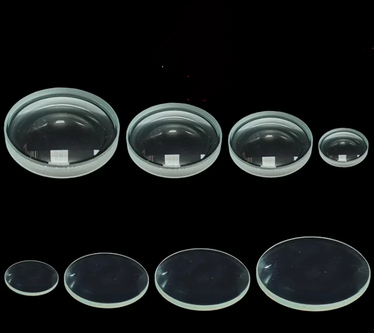 광학 유리 소재 BK7 K9 양면 볼록 렌즈 사파이어 석영 초점 거리 돋보기 용