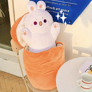 Гигантский плюшевый милый котенок Кот внутри Рыбная Подушка очаровательный кролик в огромных подушках моркови плюшевый Кот и кролик кукла - Product Image 4