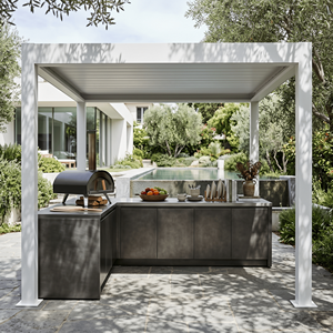 Nouvelle conception de cuisine extérieure en acier inoxydable de qualité supérieure avec pergolas en aluminium, évier de cuisine extérieur antirouille pour patio et cour - Product Image 2