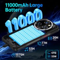 Smartphone robuste Oukitel WP55 6,6 pouces FHD+ 12 Go+256 Go 11000 mAh Charge 33 W Appareil photo 32 MP+108 MP Double SIM 5G