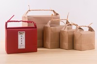 Sacs d'emballage personnalisés en papier kraft brun robuste pour aliments pour animaux, sacs pour croquettes pour chiens avec poignée torsadée pour chiots